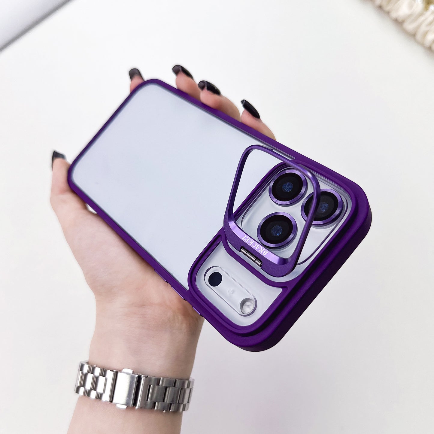 U1 Acrylic iPhone 17 Case with Camera Stand | Clear Shockproof Design
