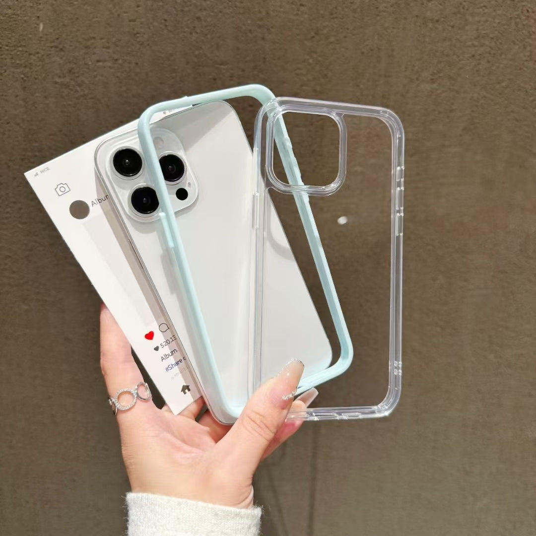 Wholesale Phone Cases Customizable Factory Direct 2-in-1 Acrylic Hard Clear Phone Case with Soft TPU Bumper – Shockproof Slim Cover for iPhone