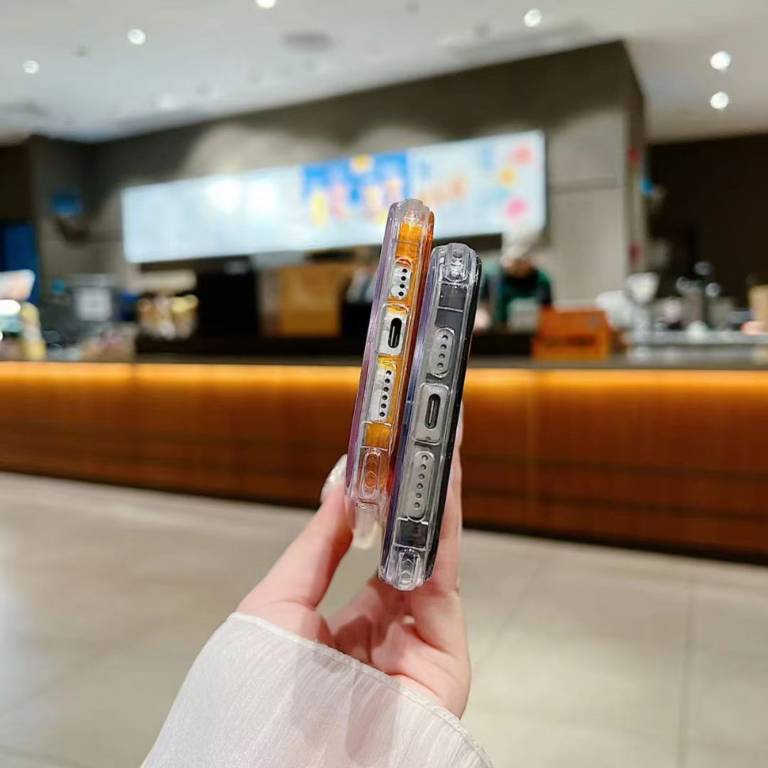 Wholesale Phone Cases Customizable Factory Direct clear edge magnetic phone case compatible with Samsung Xiaomi Huawei OPPO gradient color ring design