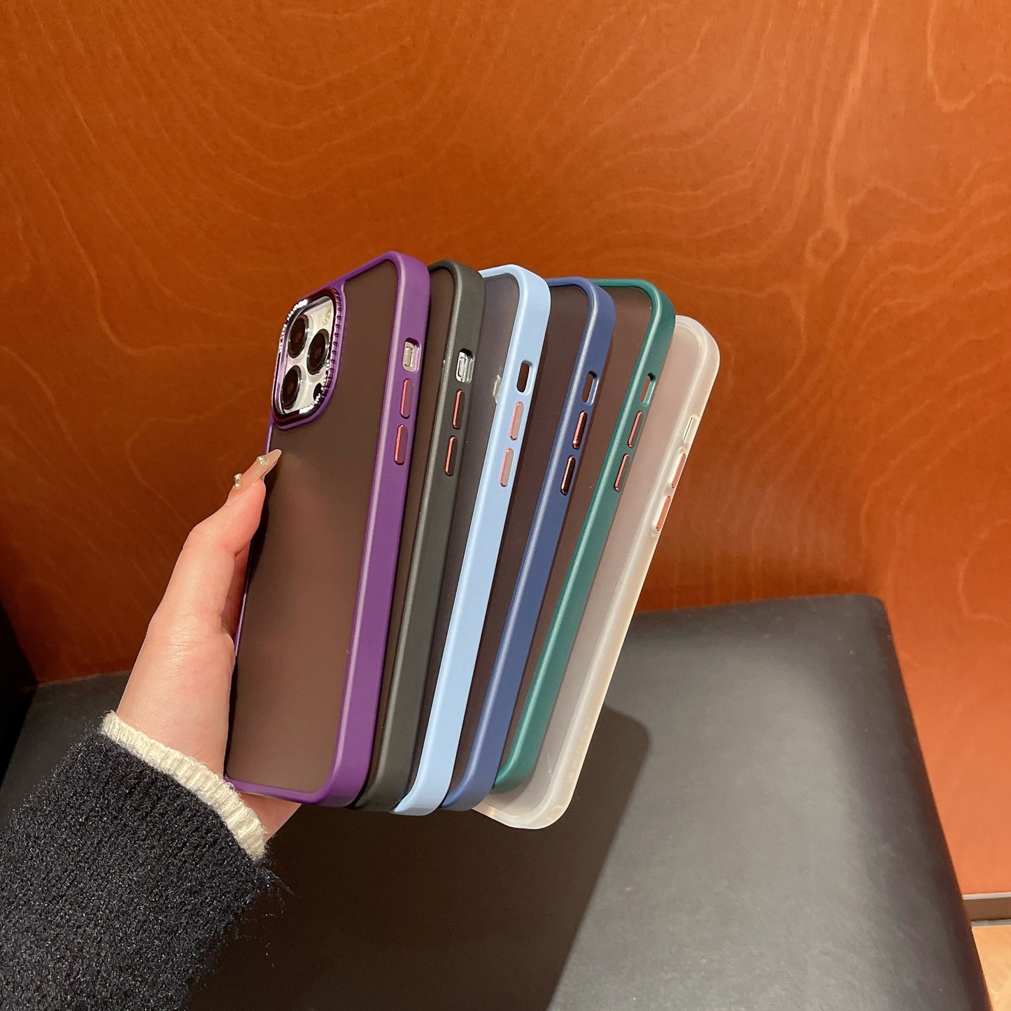 Matte Lycra Soft Edge Phone Case with Metal Camera Ring Shockproof Smooth Touch Design for iPhone 17 17 Pro 17 Pro Max