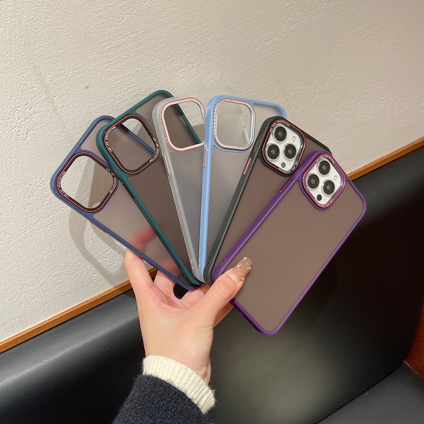 Matte Lycra Soft Edge Phone Case with Metal Camera Ring Shockproof Smooth Touch Design for iPhone 17 17 Pro 17 Pro Max