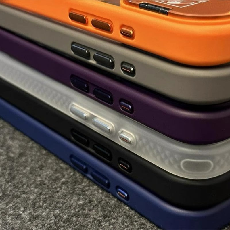 D1 Frosted Texture iPhone 17 Case with Built-in Kickstand Lens Guard – Elegant Matte Finish & Drop Resistant