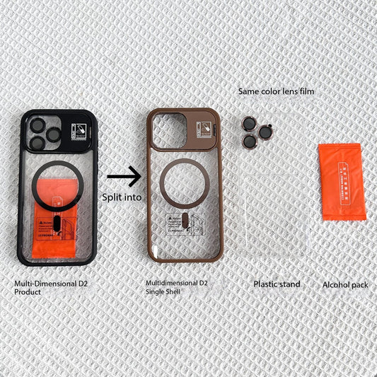 Clear Magnetic iPhone 17 Case with Camera Stand and Alcohol Cleaning Kit – Matte Finish & Drop Protection