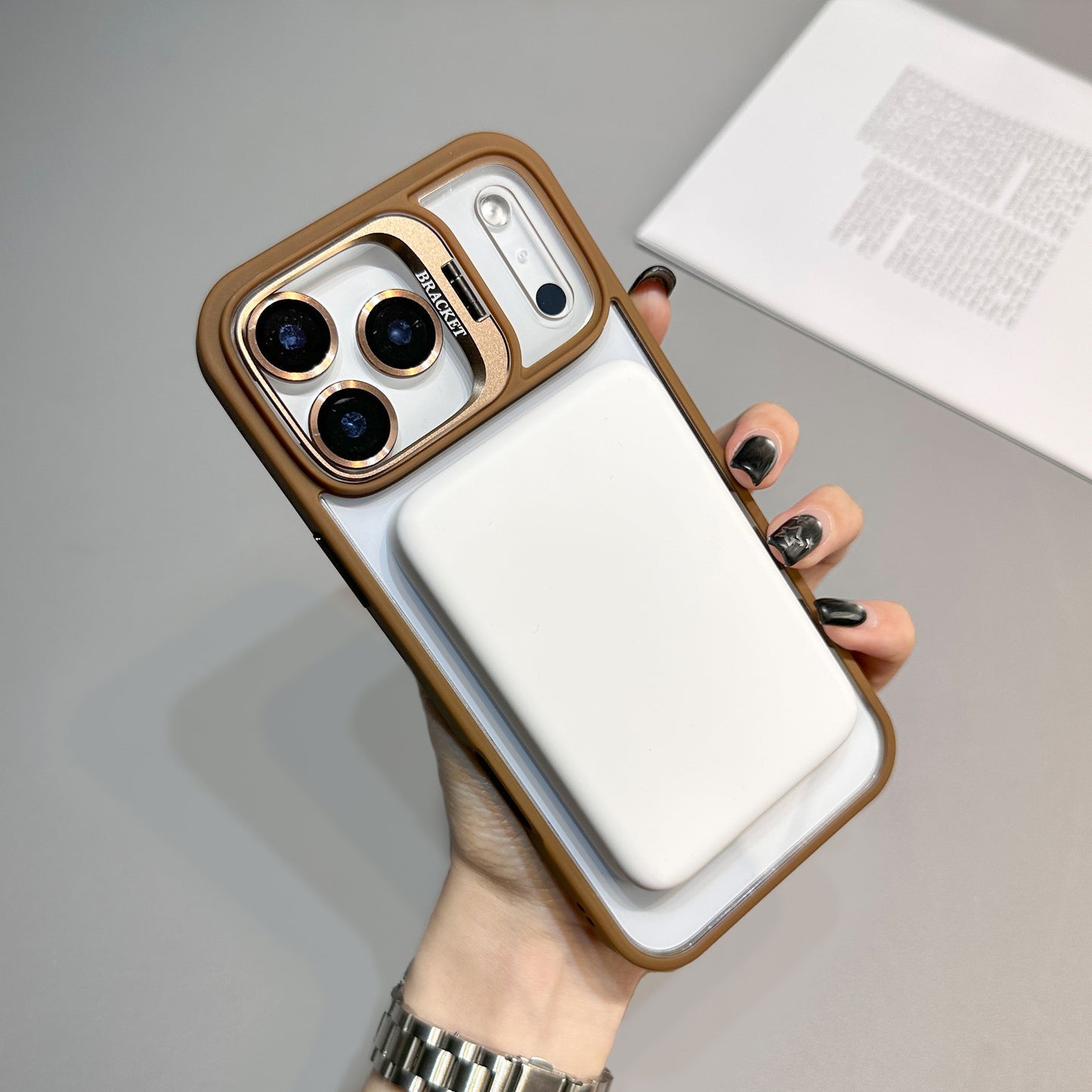U2 Wholesale Acrylic Magnetic Phone Case with Camera Kickstand Lens Protector Metal Ring Shockproof Clear Cover for iPhone 17 17 Pro 17 Pro Max