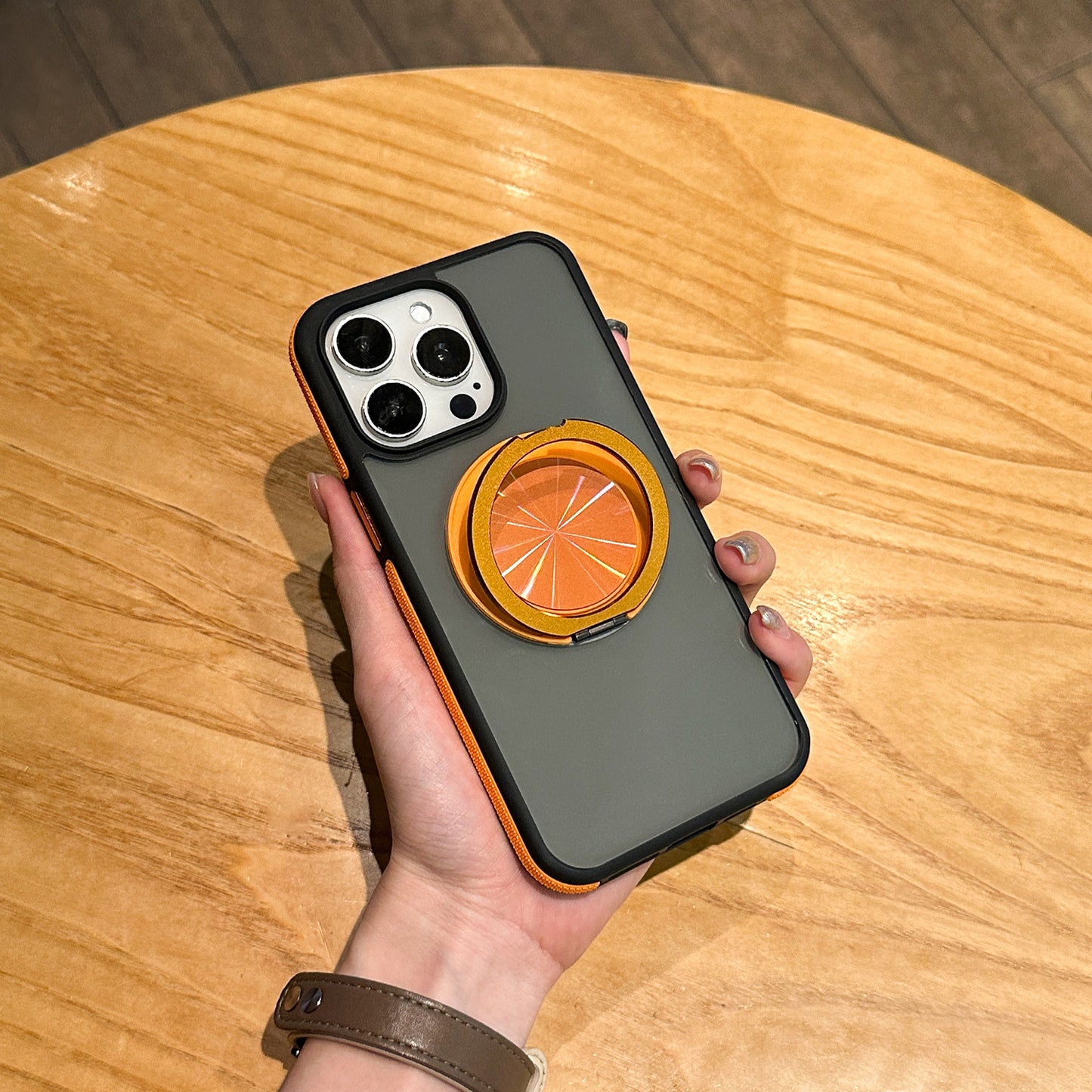 Matte Magnetic Ring Stand Case for iPhone 17 17 Pro 17 Pro Max Shockproof Frosted Slim Cover with Hidden Kickstand and Metal Circle Design