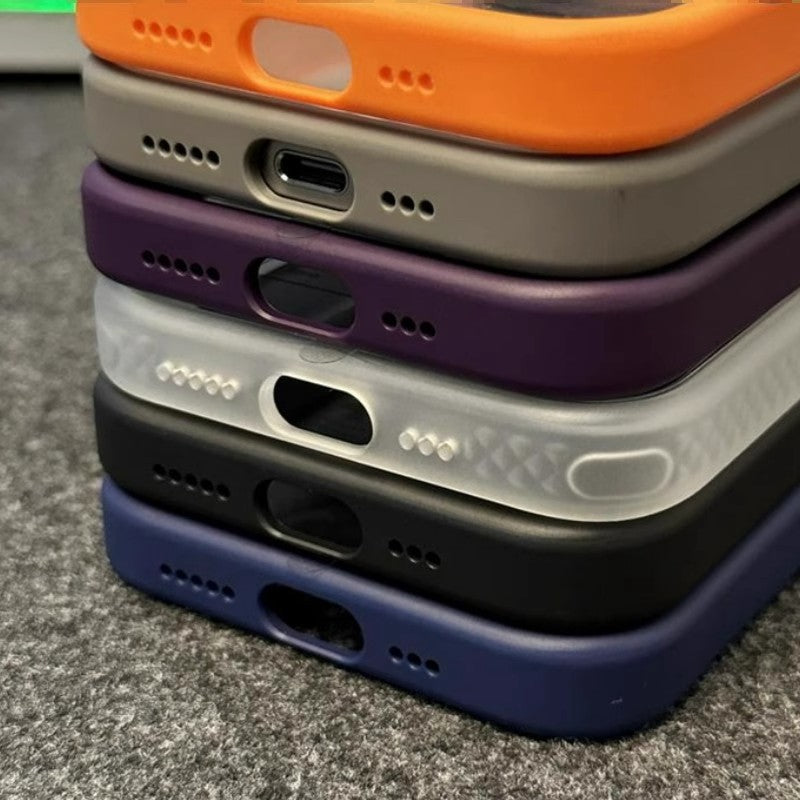 D1 Frosted Texture iPhone 17 Case with Built-in Kickstand Lens Guard – Elegant Matte Finish & Drop Resistant