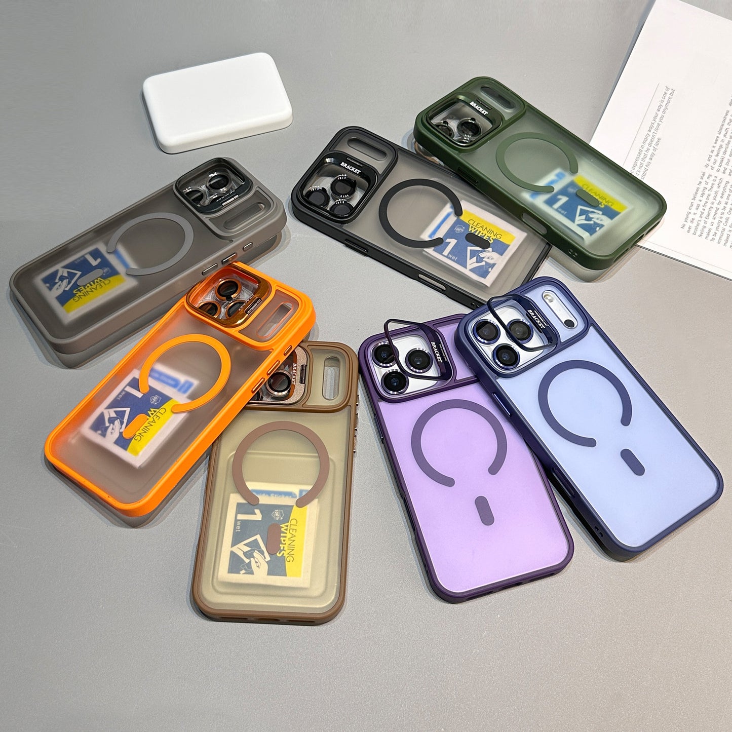 U4 New Matte Magnetic Case for iPhone 17 – Camera Kickstand + Free Cleaning Kit