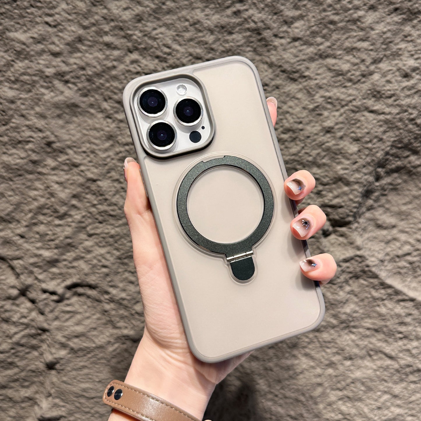 Magnetic Matte Case for iPhone 17 17 Pro 17 Pro Max – Frosted Skin-Feel Shockproof Cover with Foldable Ring Stand and Premium Color Design