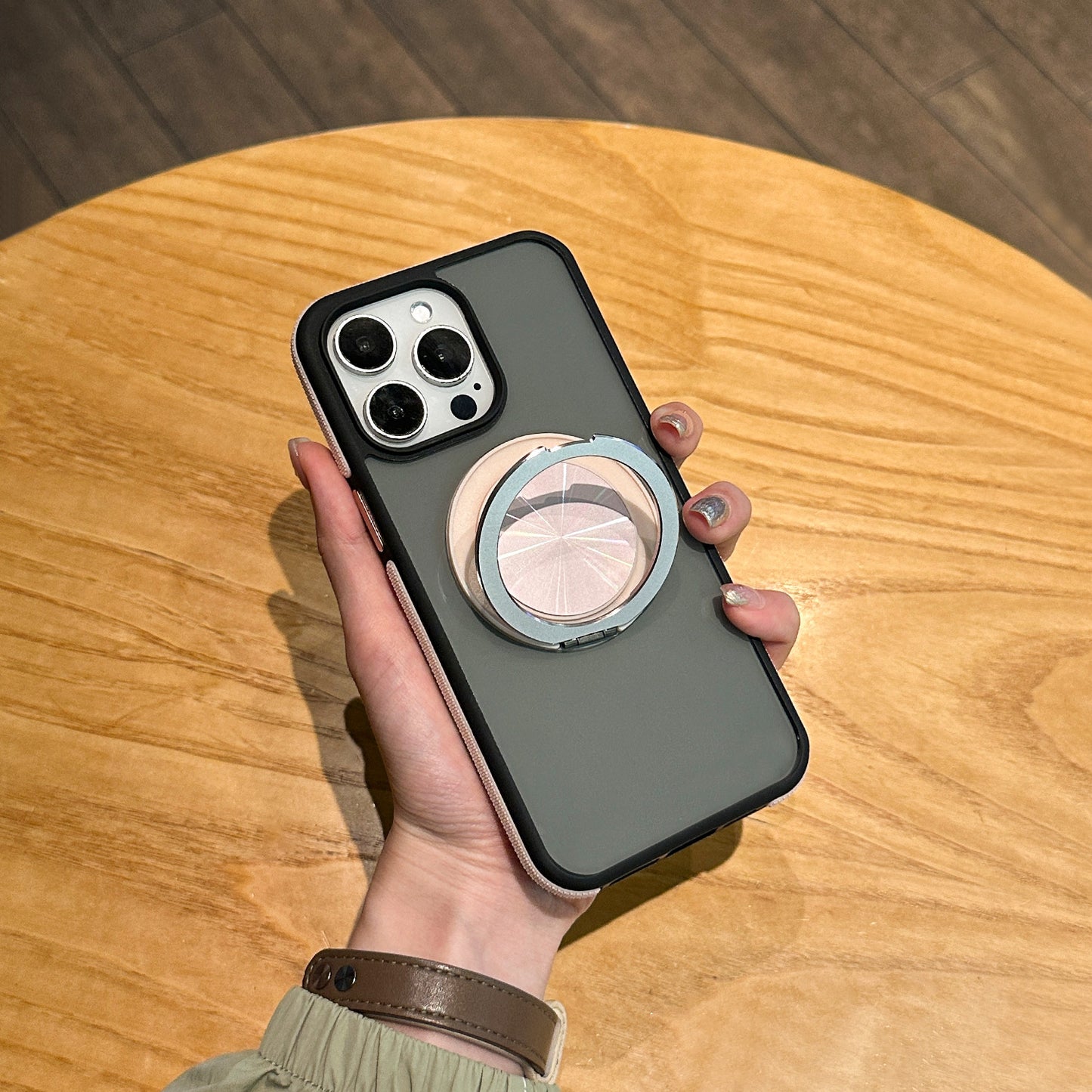 Matte Magnetic Ring Stand Case for iPhone 17 17 Pro 17 Pro Max Shockproof Frosted Slim Cover with Hidden Kickstand and Metal Circle Design