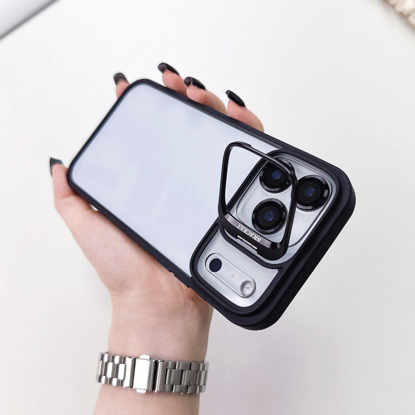 U1 Acrylic iPhone 17 Case with Camera Stand | Clear Shockproof Design