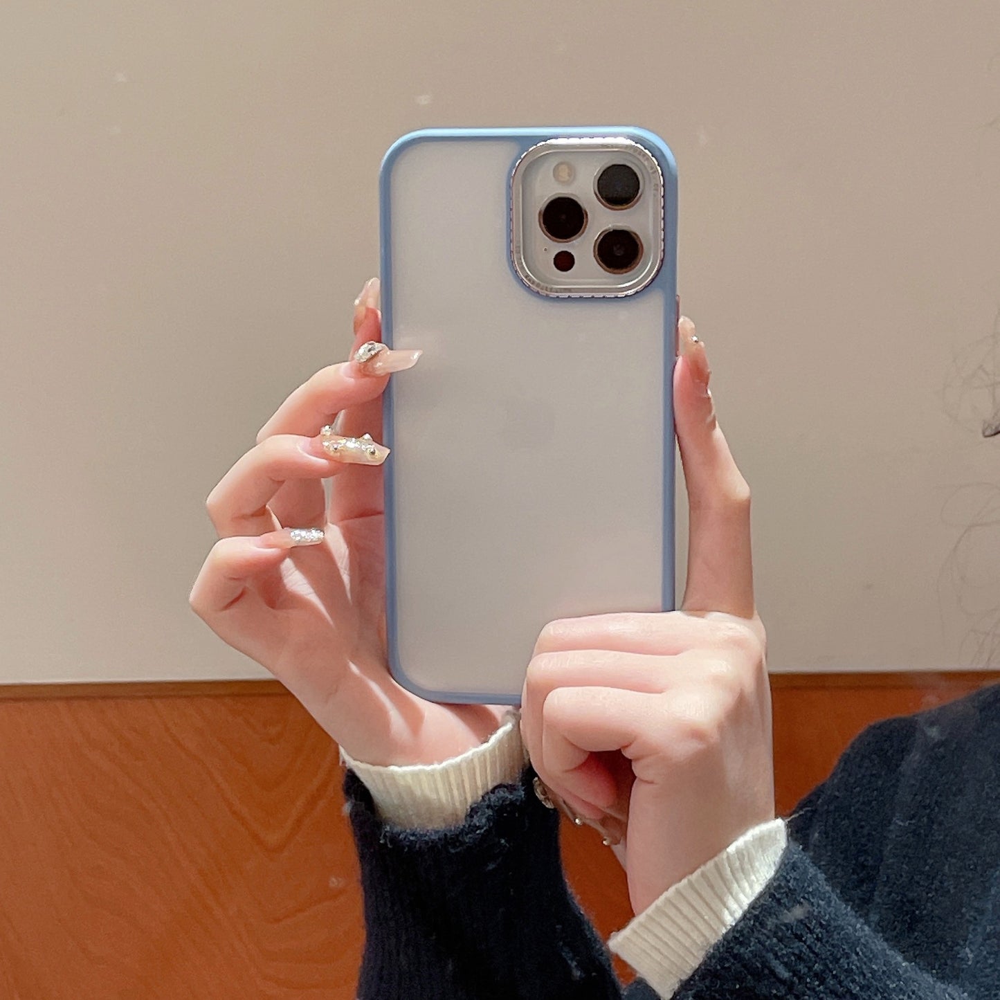 Matte Lycra Soft Edge Phone Case with Metal Camera Ring Shockproof Smooth Touch Design for iPhone 17 17 Pro 17 Pro Max