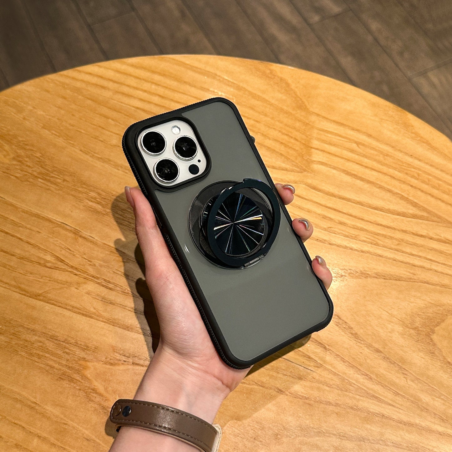 Matte Magnetic Ring Stand Case for iPhone 17 17 Pro 17 Pro Max Shockproof Frosted Slim Cover with Hidden Kickstand and Metal Circle Design