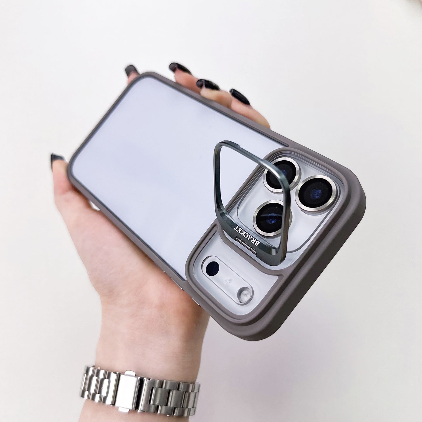 U1 Acrylic iPhone 17 Case with Camera Stand | Clear Shockproof Design