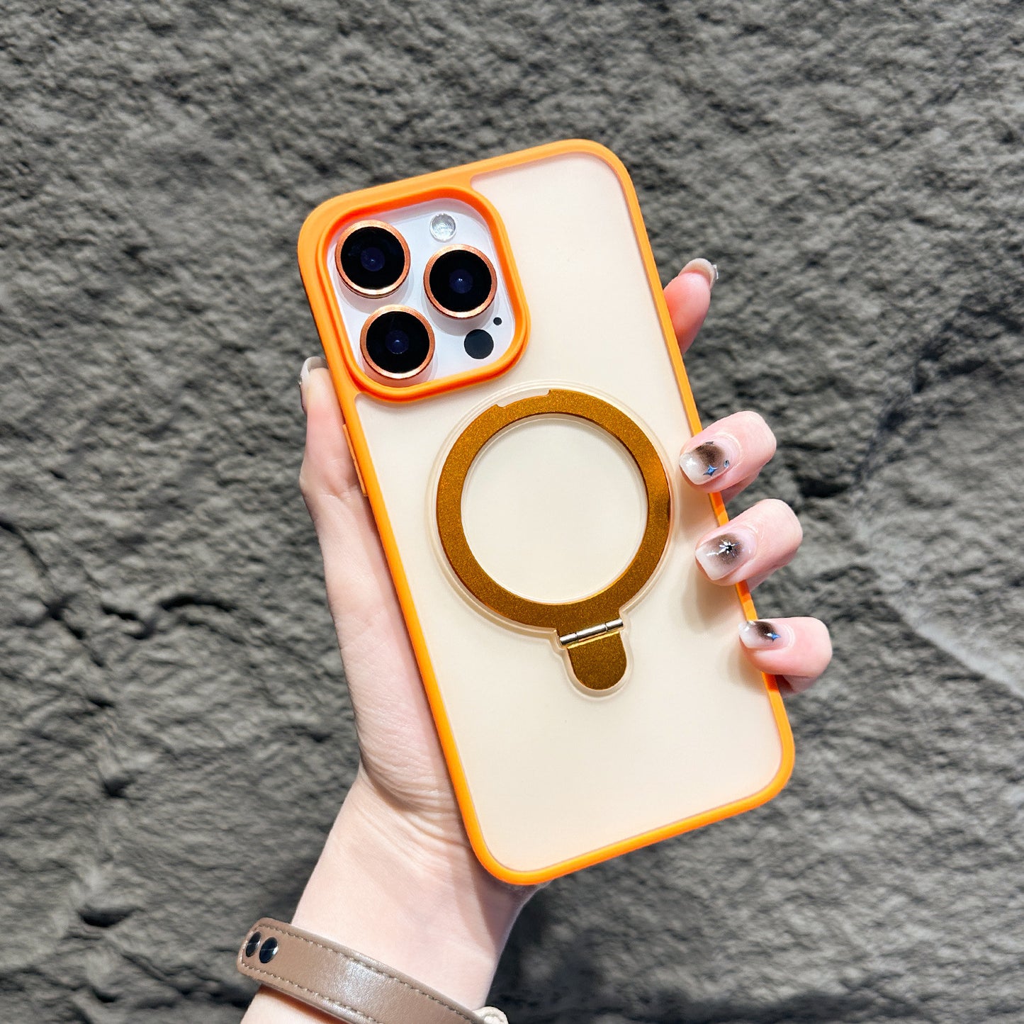 Magnetic Matte Case for iPhone 17 17 Pro 17 Pro Max – Frosted Skin-Feel Shockproof Cover with Foldable Ring Stand and Premium Color Design