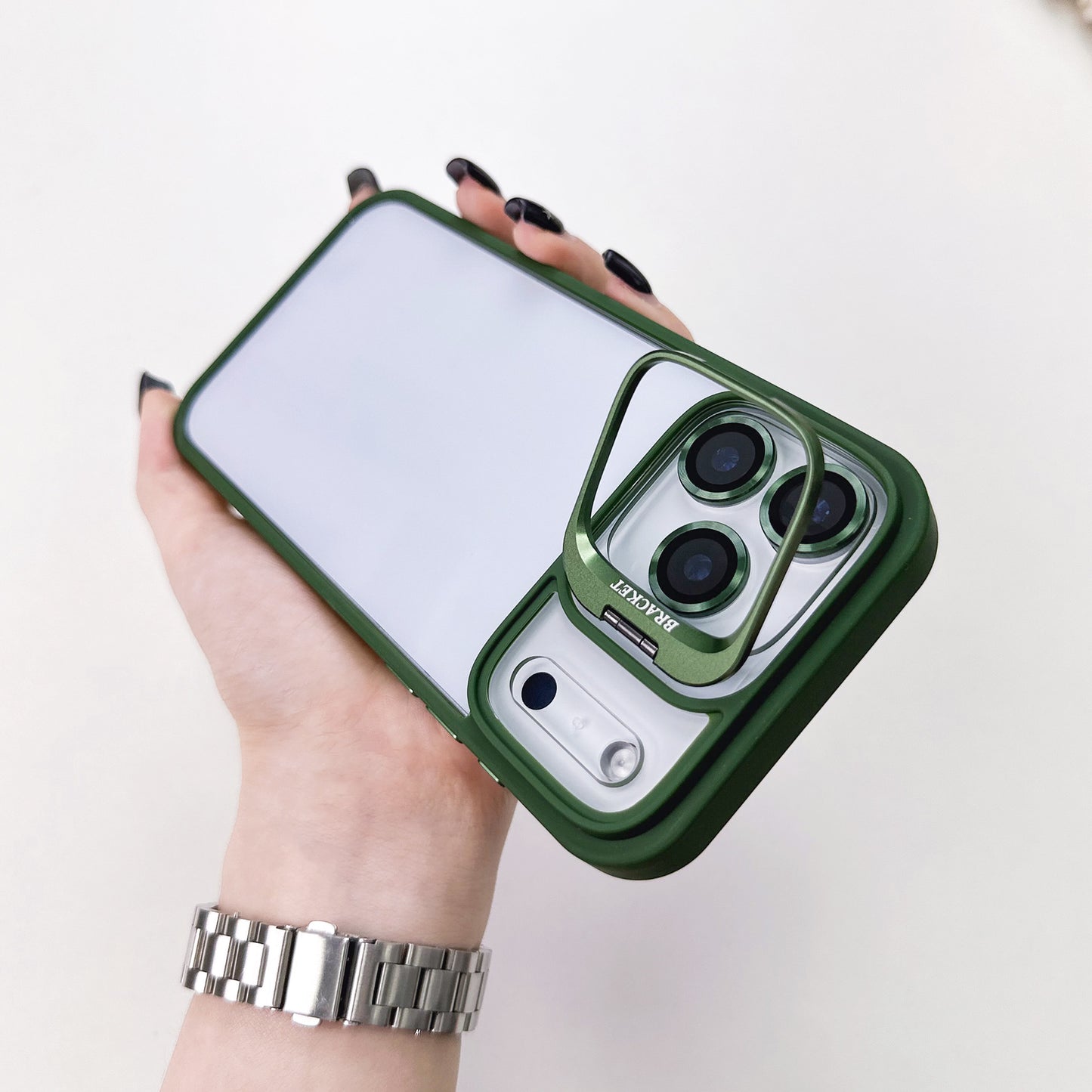 U1 Acrylic iPhone 17 Case with Camera Stand | Clear Shockproof Design