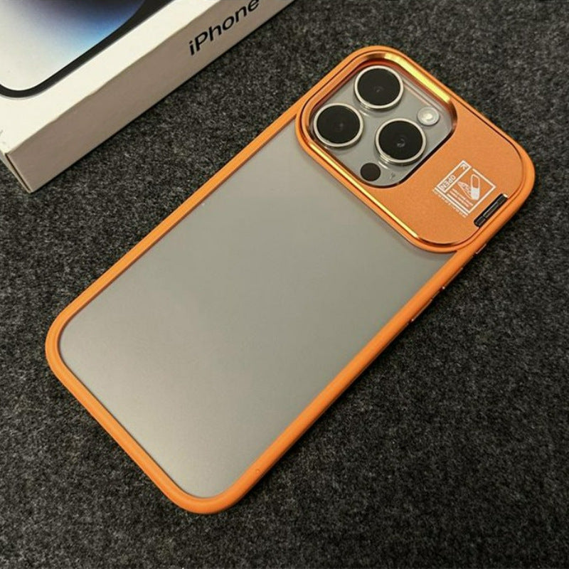 D1 Frosted Texture iPhone 17 Case with Built-in Kickstand Lens Guard – Elegant Matte Finish & Drop Resistant