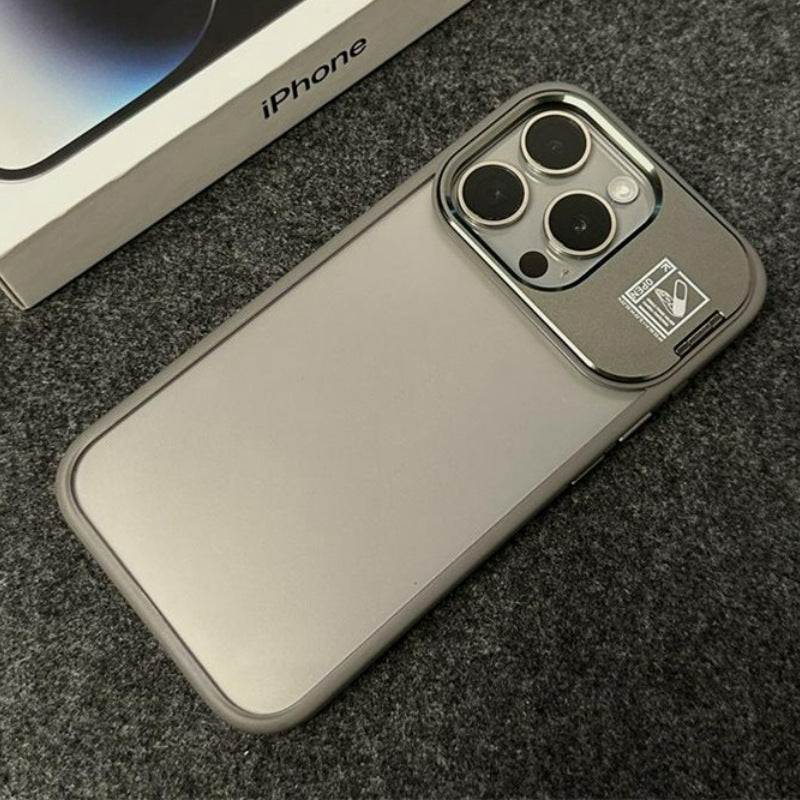 D1 Frosted Texture iPhone 17 Case with Built-in Kickstand Lens Guard – Elegant Matte Finish & Drop Resistant