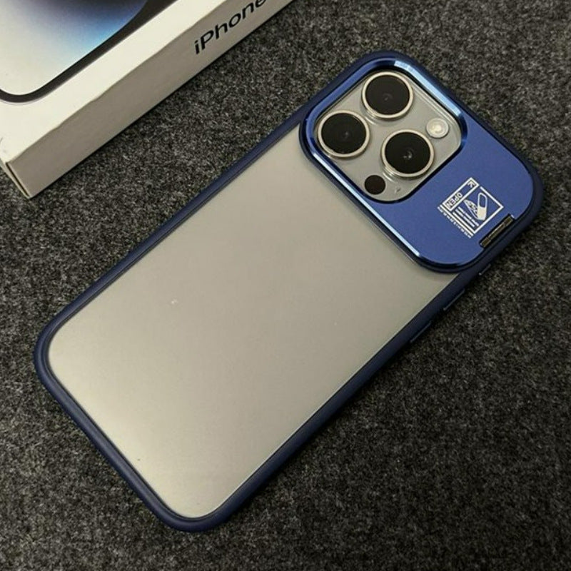 D1 Frosted Texture iPhone 17 Case with Built-in Kickstand Lens Guard – Elegant Matte Finish & Drop Resistant