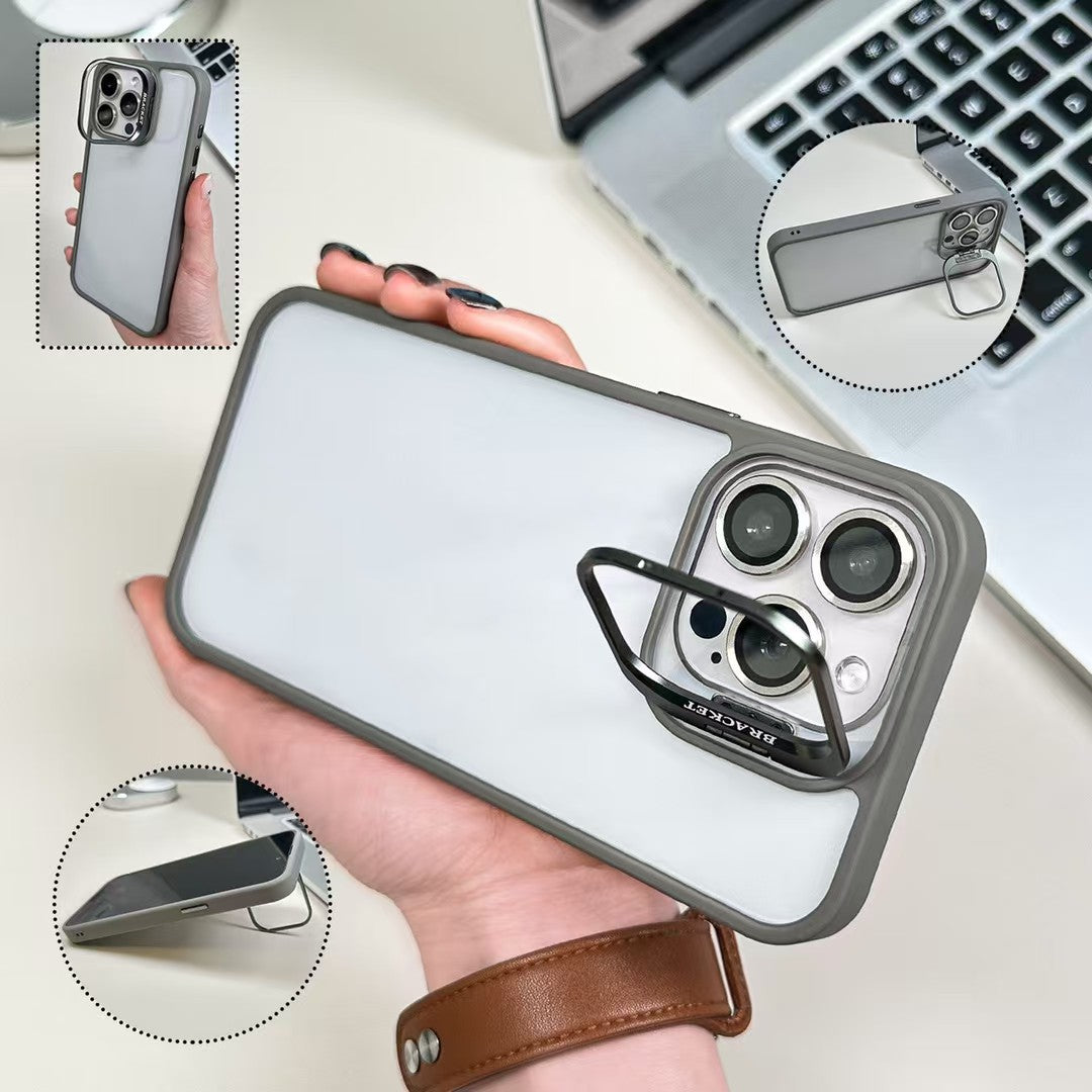 Wholesale Acrylic Phone Case with Foldable Kickstand and Cleaning Kit Compatible with Iphone 17 Series Shockproof clear Protective Cover