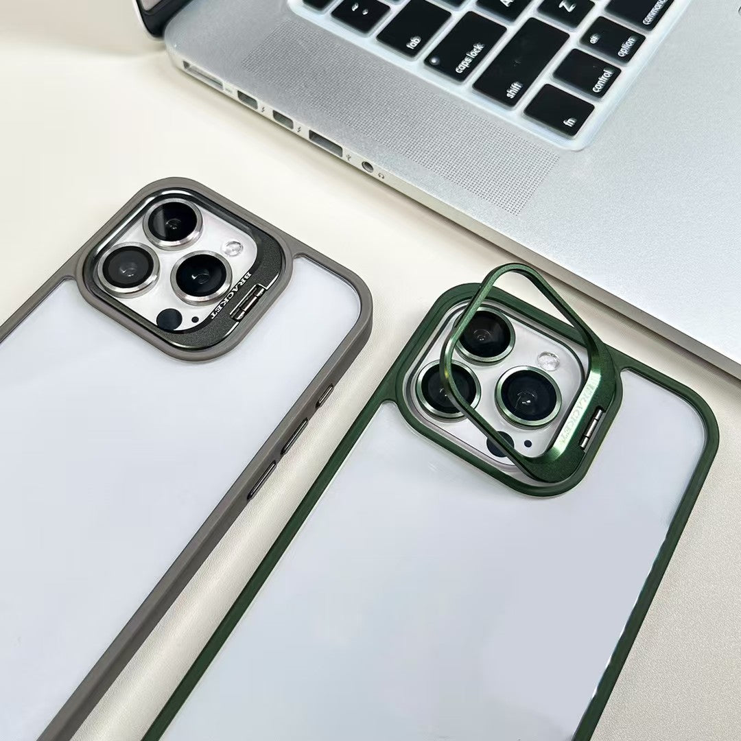 Wholesale Acrylic Phone Case with Foldable Kickstand and Cleaning Kit Compatible with Iphone 17 Series Shockproof clear Protective Cover