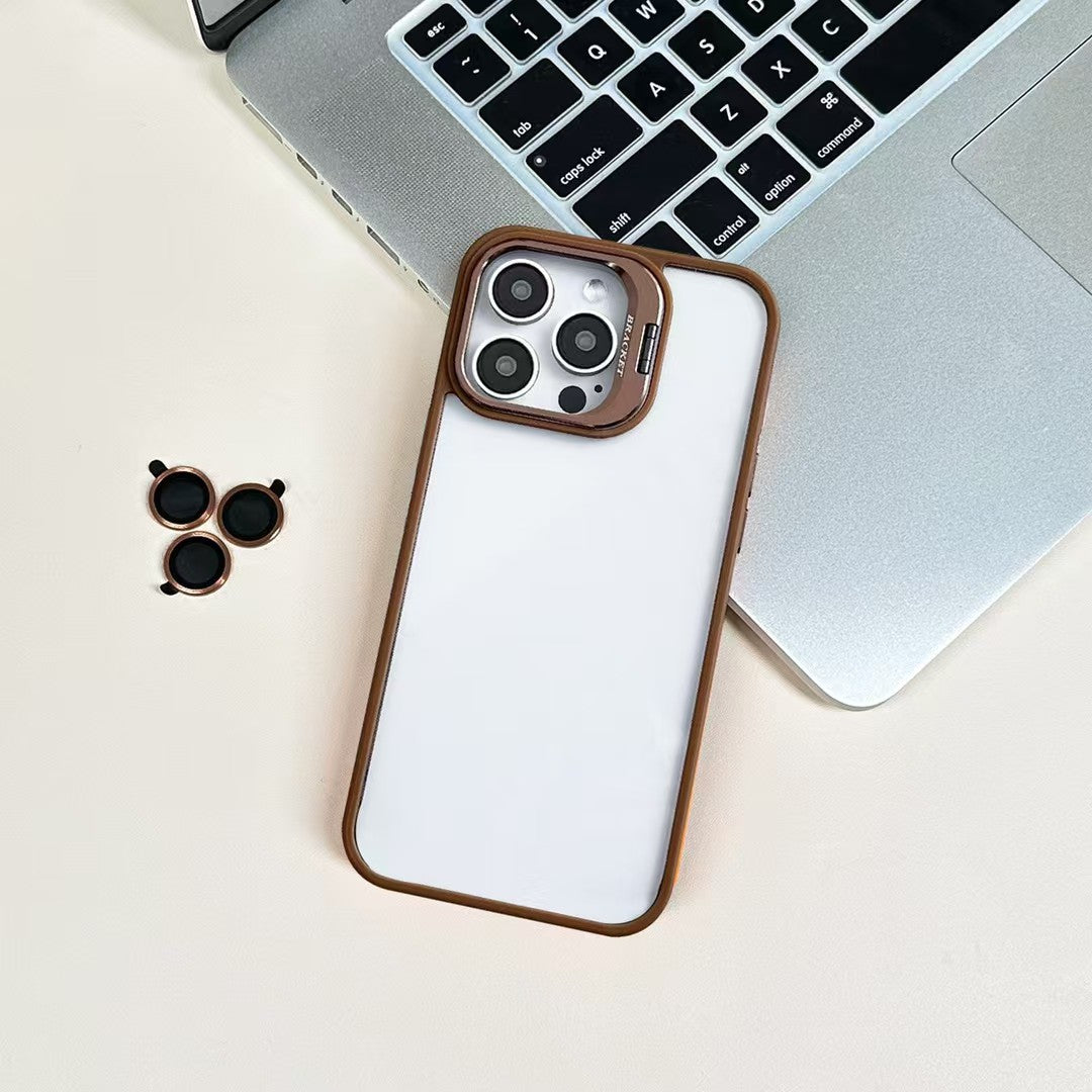 Wholesale Acrylic Phone Case with Foldable Kickstand and Cleaning Kit Compatible with Iphone 17 Series Shockproof clear Protective Cover