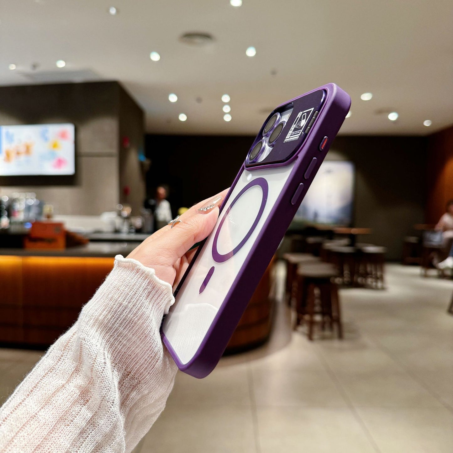 Clear Magnetic iPhone 17 Case with Camera Stand and Alcohol Cleaning Kit – Matte Finish & Drop Protection