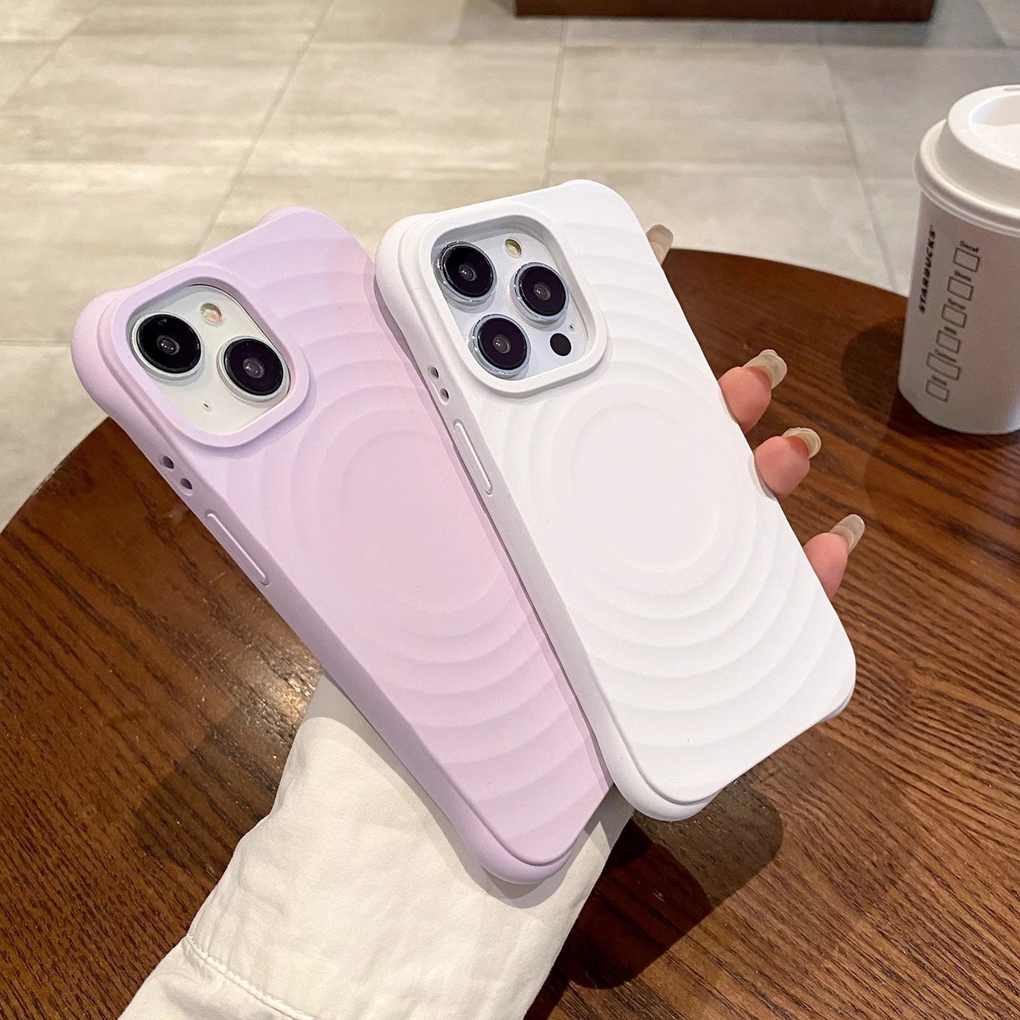 Ripple Design Soft Silicone Phone Case Vibrant Colors Slim Flexible Cover Compatible with iPhone 15 14 13 Series & More Wholesale Available