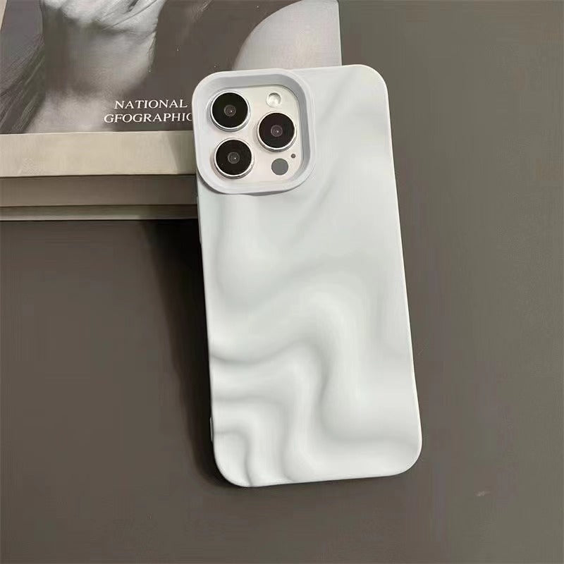 Wavy Texture Silicone Case Custom Colors Shockproof Matte Phone Cover for iPhone Samsung Xiaomi Models Wholesale Available