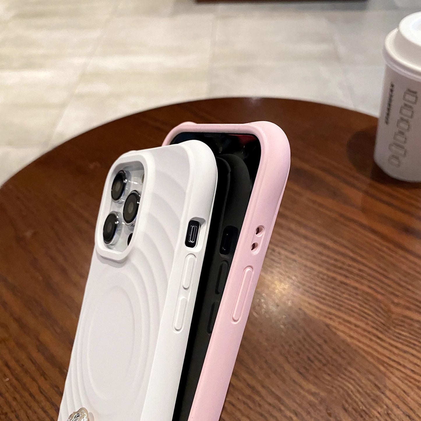 Ripple Design Soft Silicone Phone Case Vibrant Colors Slim Flexible Cover Compatible with iPhone 15 14 13 Series & More Wholesale Available