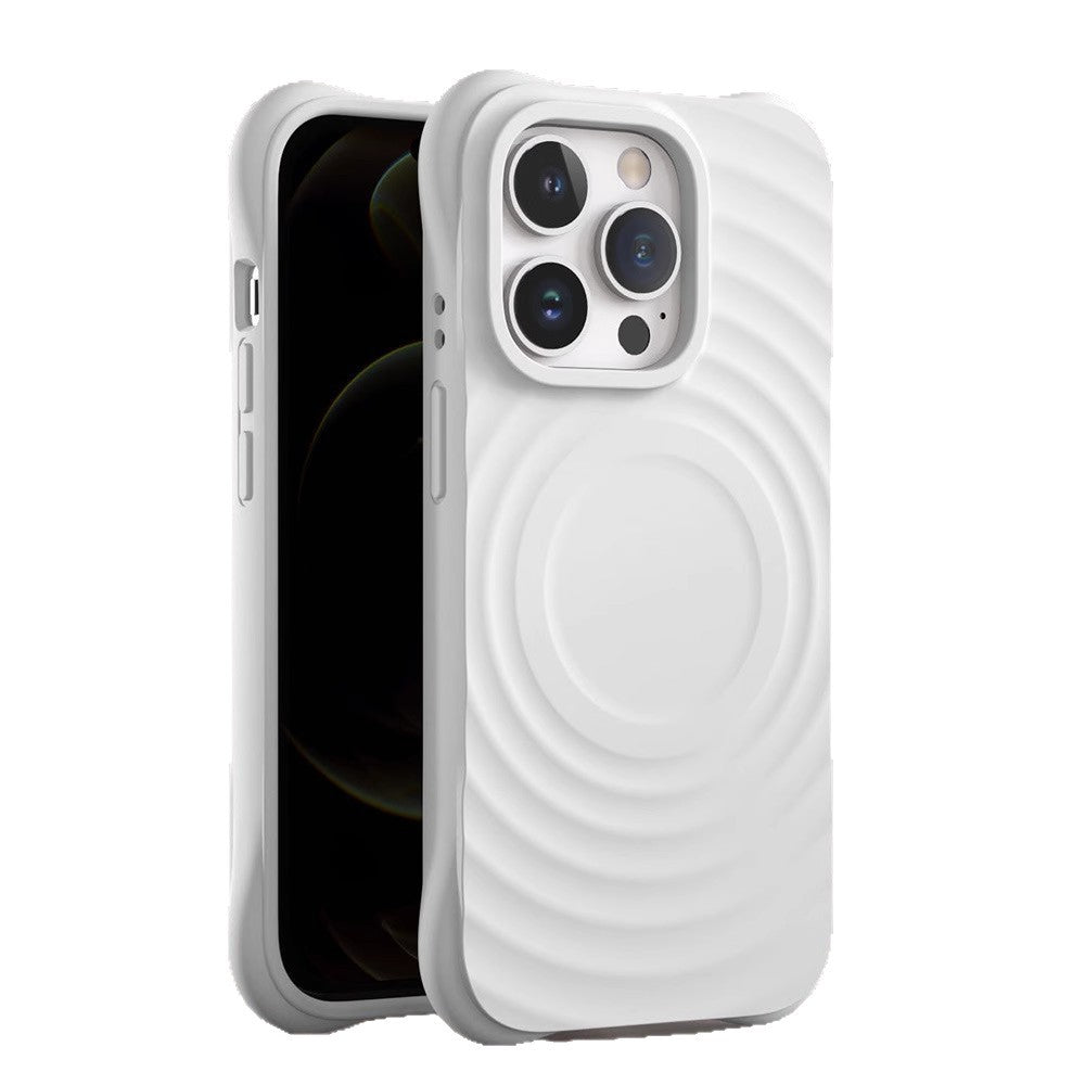 Ripple Design Soft Silicone Phone Case Vibrant Colors Slim Flexible Cover Compatible with iPhone 15 14 13 Series & More Wholesale Available