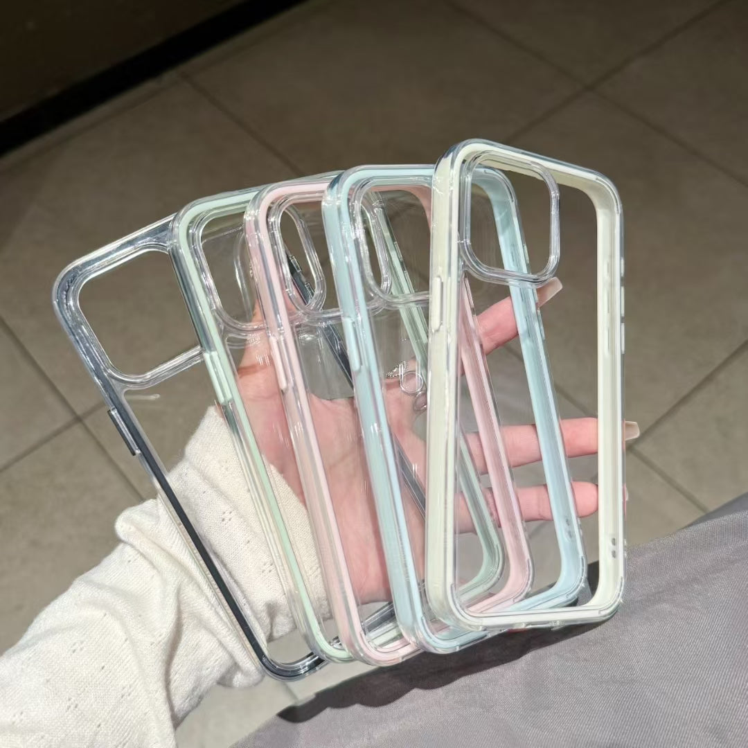 Wholesale Phone Cases Customizable Factory Direct 2-in-1 Acrylic Hard Clear Phone Case with Soft TPU Bumper – Shockproof Slim Cover for iPhone