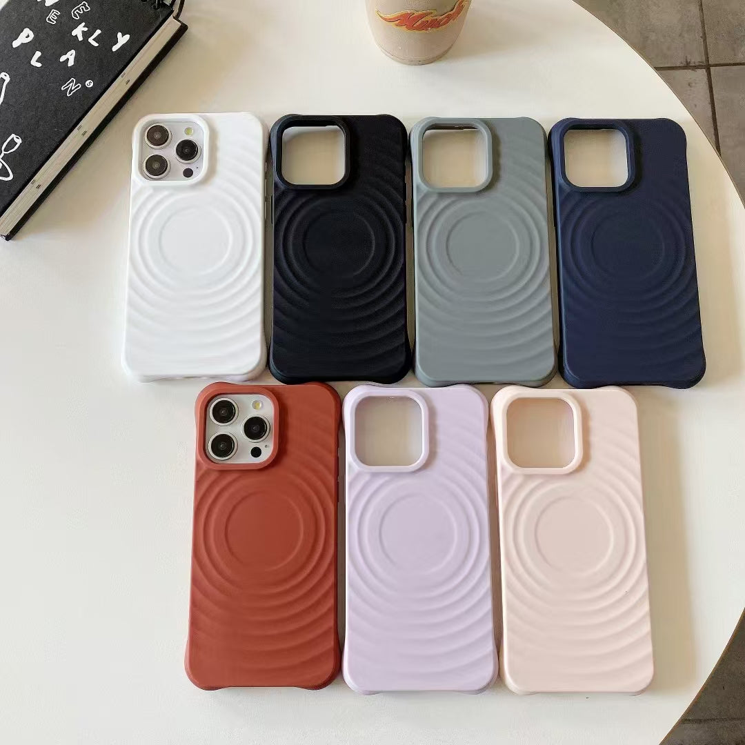 Ripple Design Soft Silicone Phone Case Vibrant Colors Slim Flexible Cover Compatible with iPhone 15 14 13 Series & More Wholesale Available