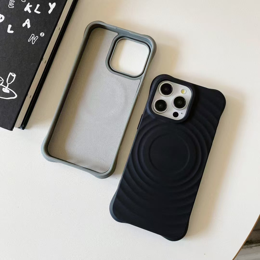 Ripple Design Soft Silicone Phone Case Vibrant Colors Slim Flexible Cover Compatible with iPhone 15 14 13 Series & More Wholesale Available