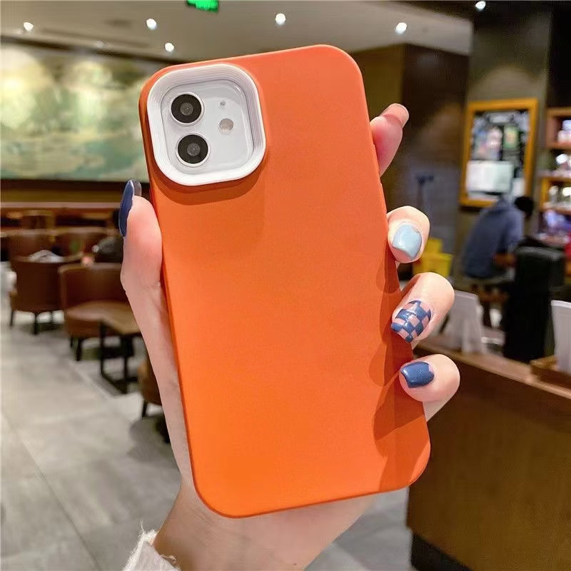 Wholesale Phone Cases | Customizable | Factory Direct – 3-in-1 Colorful Liquid Silicone Shockproof Case with Frame and Lens Protector for iPhone, Full Body Protective Cover