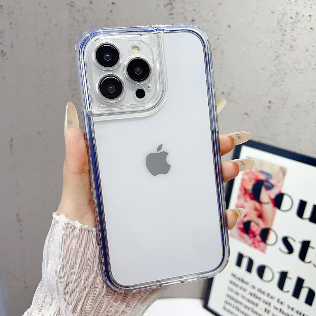 Wholesale Phone Cases | Customizable | Factory Direct – 3-in-1 Acrylic Clear Case with Colorful Bumper and Lens Protector for huawei Shockproof Hybrid Cover