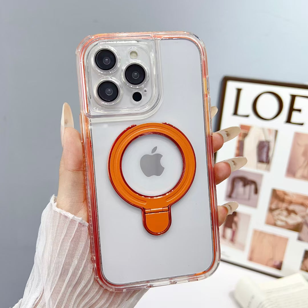 Wholesale Phone Cases | Customizable | Factory Direct – Transparent Acrylic Magnetic Kickstand Case with Color Frame for Samsung Galaxy, Huawei, Xiaomi, OnePlus, OPPO