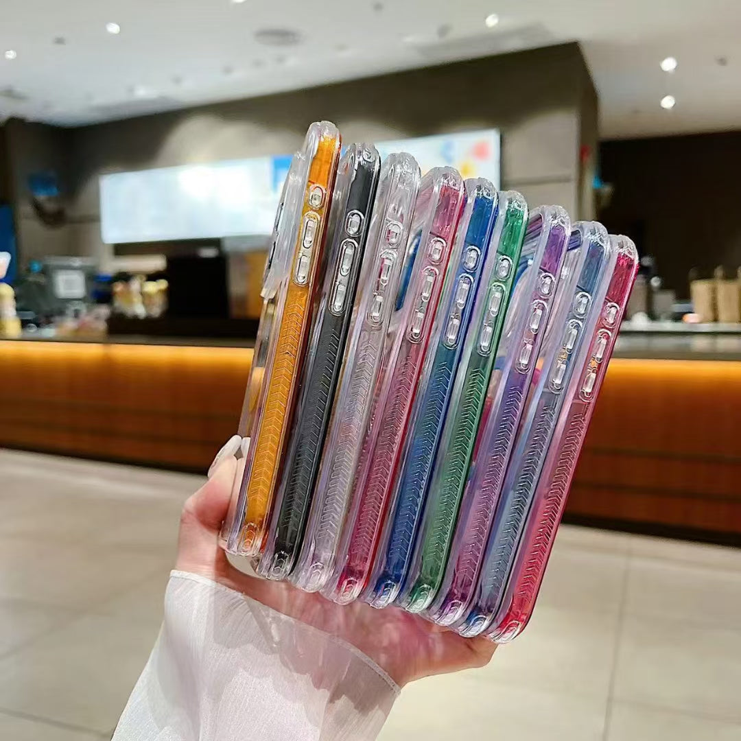 Wholesale Phone Cases Customizable Factory Direct clear edge magnetic phone case compatible with Samsung Xiaomi Huawei OPPO gradient color ring design