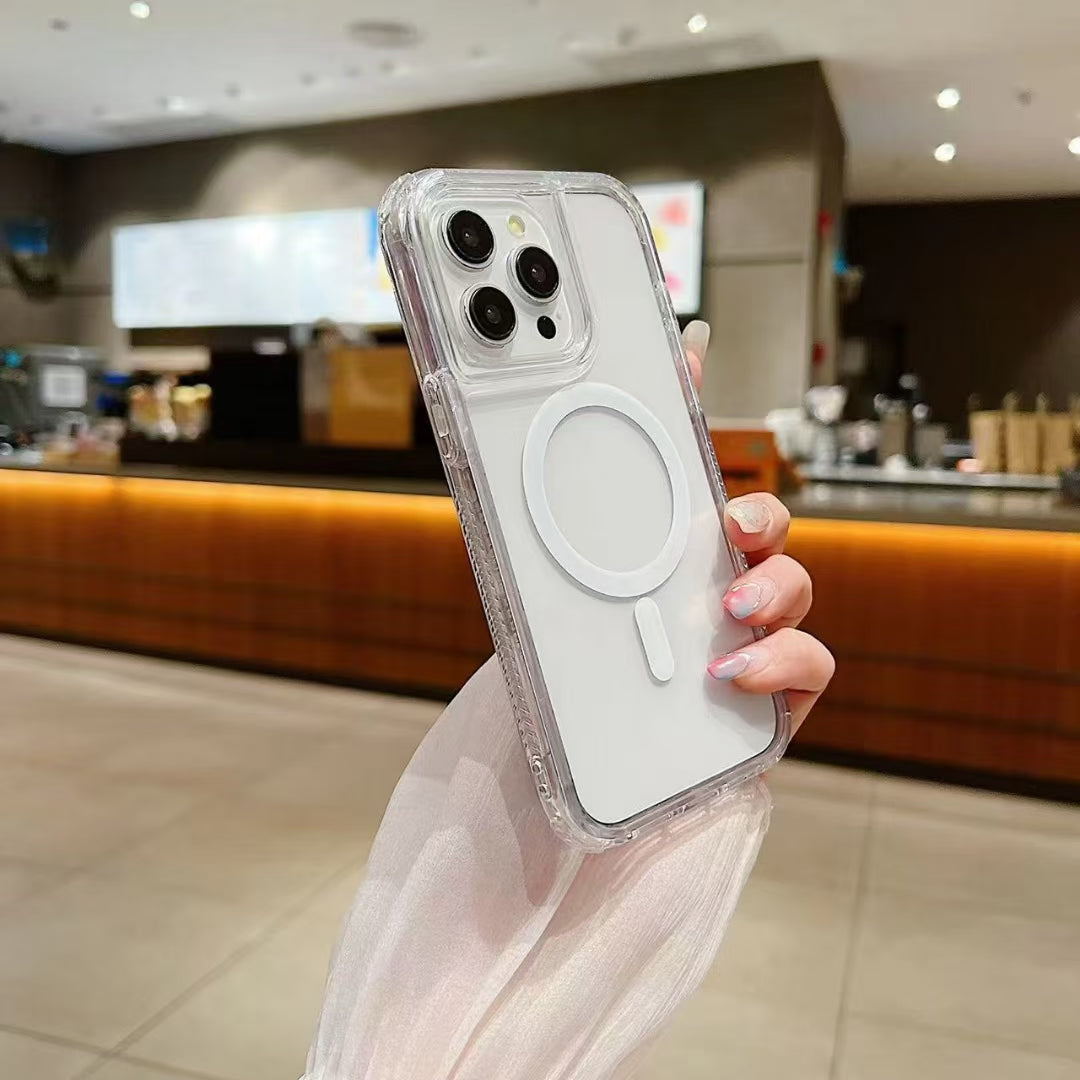 Wholesale Phone Cases Customizable Factory Direct clear edge magnetic phone case compatible with Samsung Xiaomi Huawei OPPO gradient color ring design