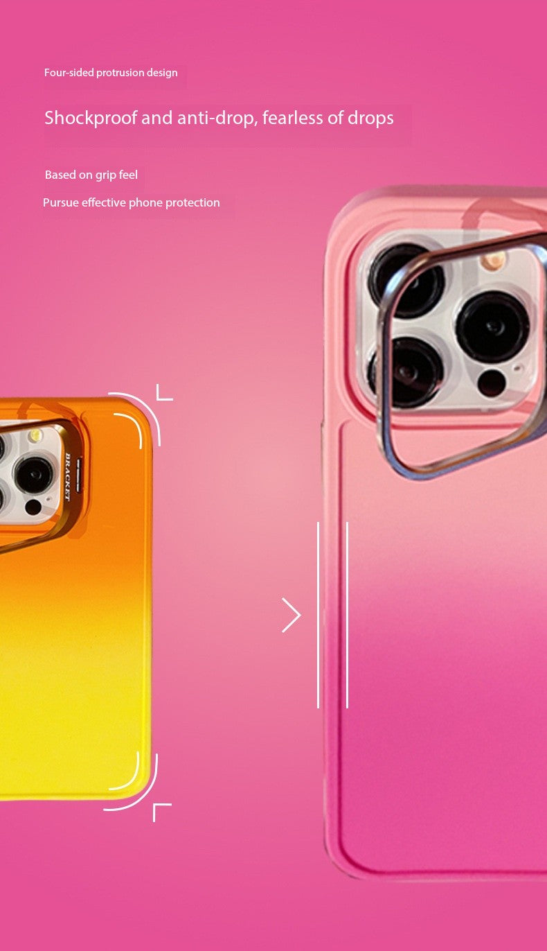 U6 Gradient Color Matte Case with Camera Stand for iPhone 17 Series – Smooth Finish Shockproof Design