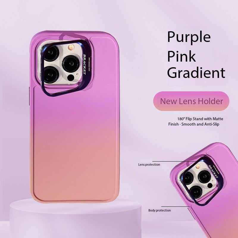U6 Gradient Color Matte Case with Camera Stand for iPhone 17 Series – Smooth Finish Shockproof Design