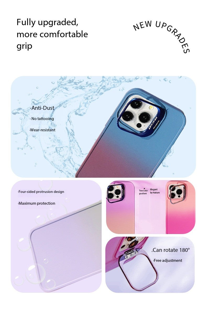 U6 Gradient Color Matte Case with Camera Stand for iPhone 17 Series – Smooth Finish Shockproof Design