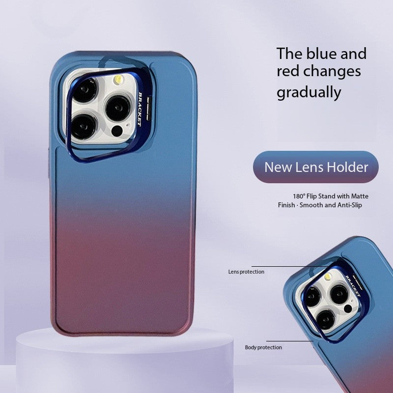 U6 Gradient Color Matte Case with Camera Stand for iPhone 17 Series – Smooth Finish Shockproof Design