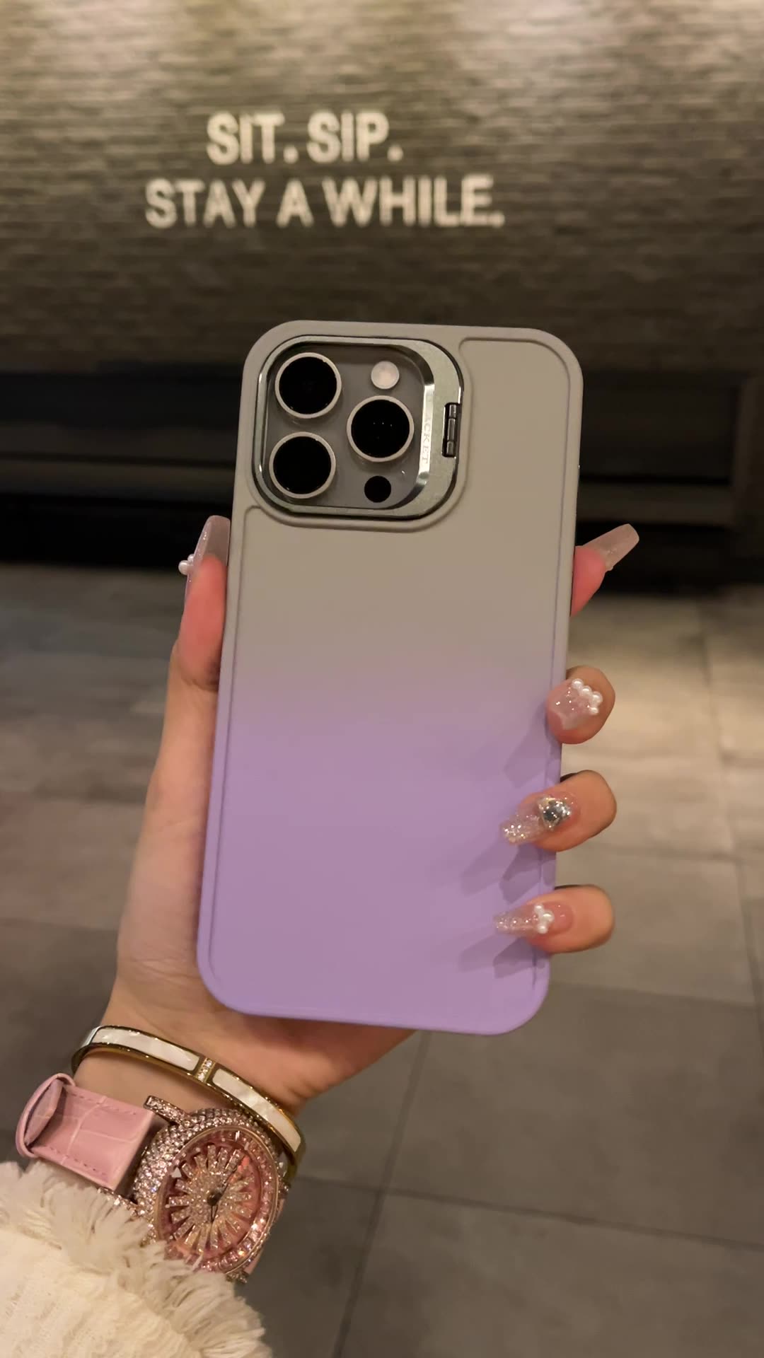 U6 Gradient Color Matte Case with Camera Stand for iPhone 17 Series – Smooth Finish Shockproof Design