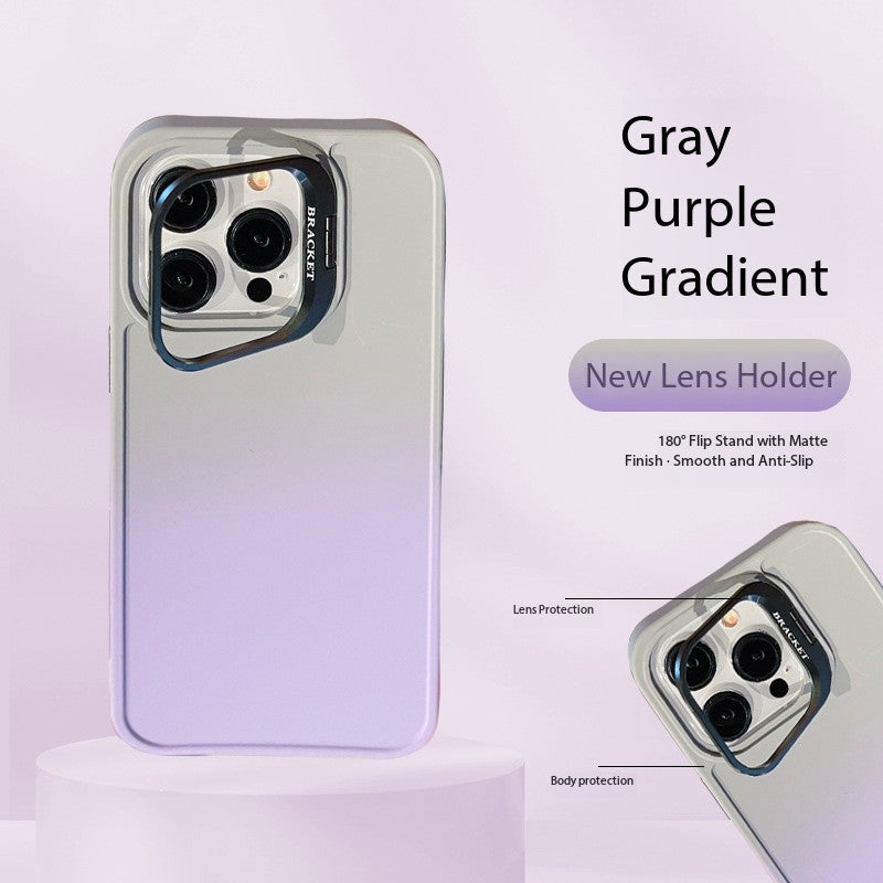 U6 Gradient Color Matte Case with Camera Stand for iPhone 17 Series – Smooth Finish Shockproof Design